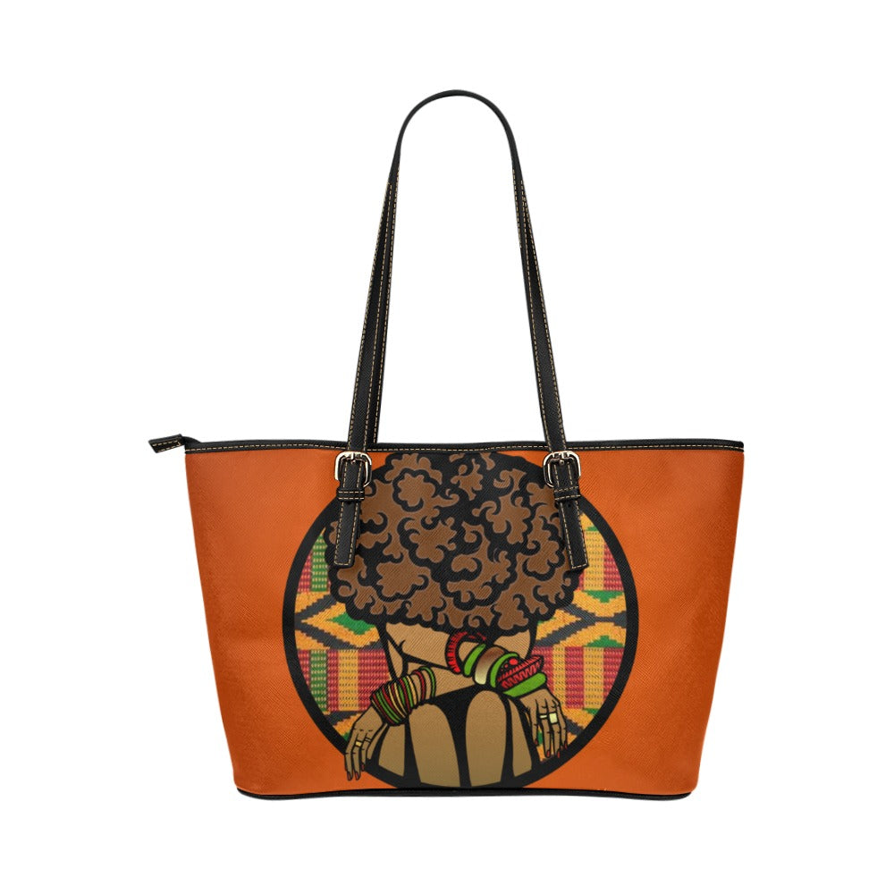 African Queen Leather Tote Bag/Large