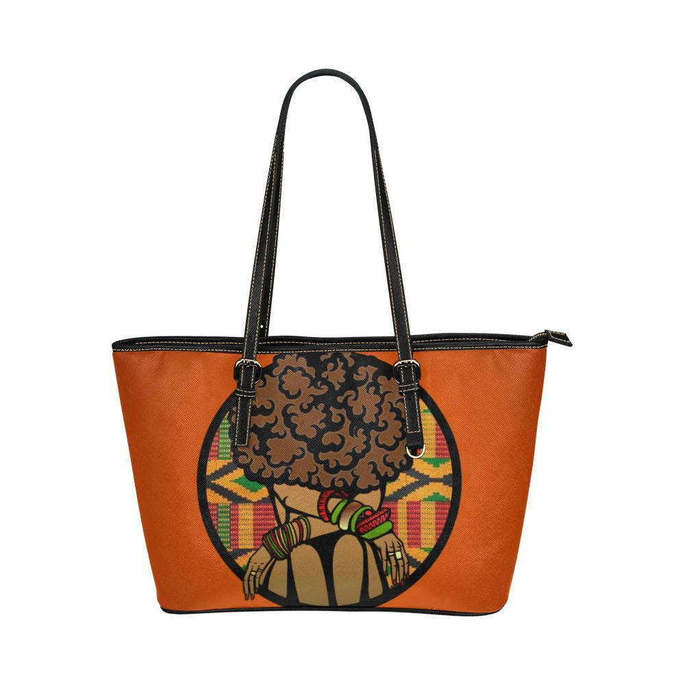 African Queen Leather Tote Bag/Large