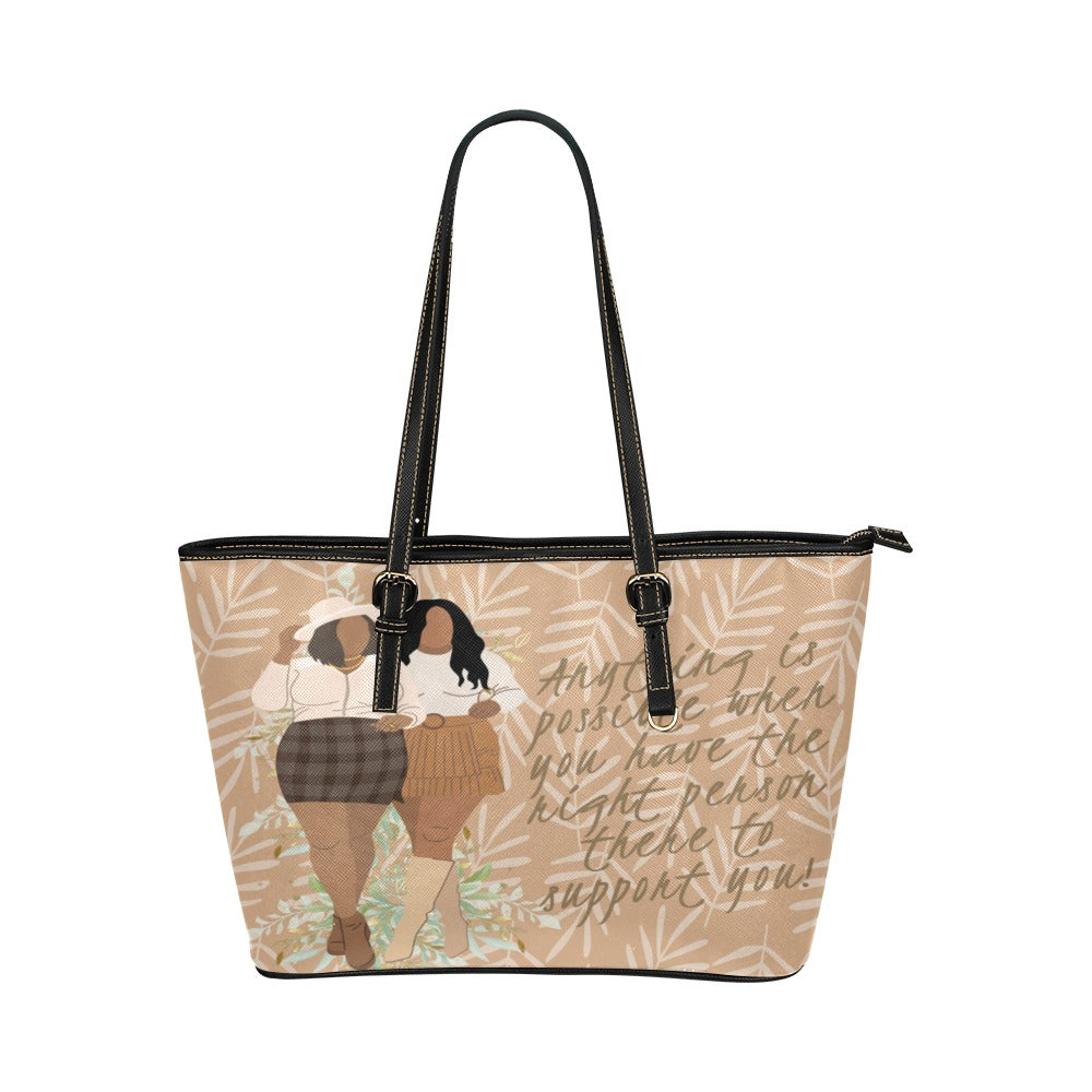 Anything Is Possible Leather Tote Bag/Large